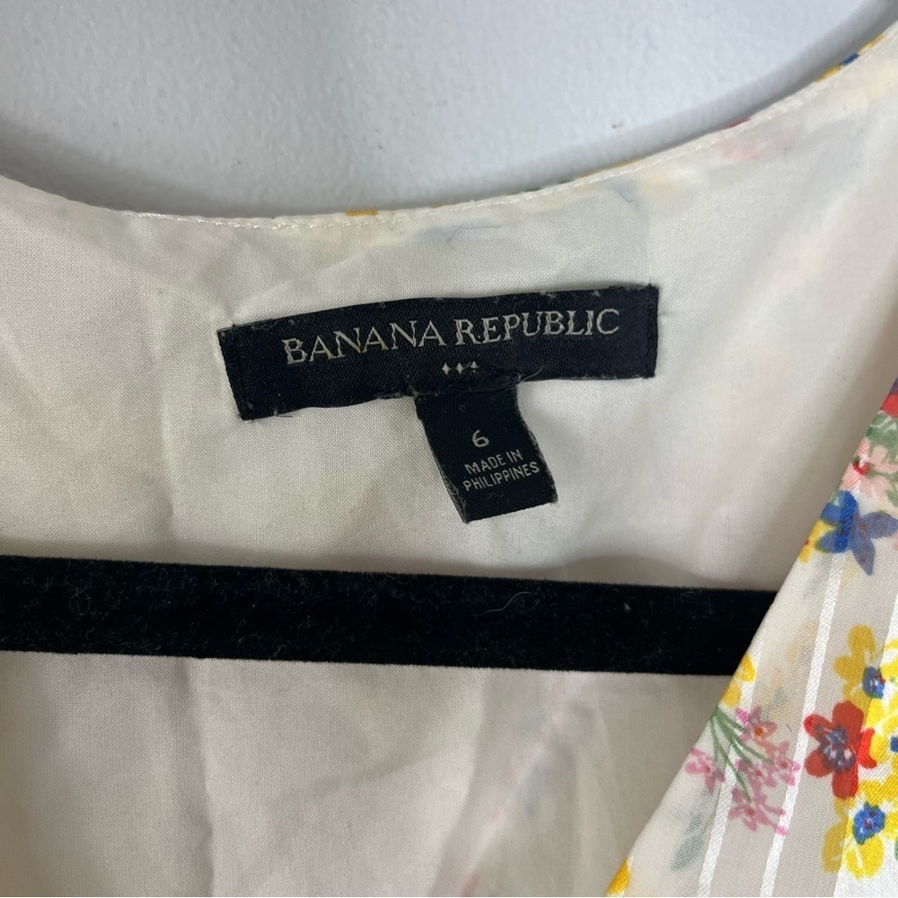 Banana Republic Size 6 Twist Knot Front Layered Microfloral Mini Dress - Picture 3 of 4